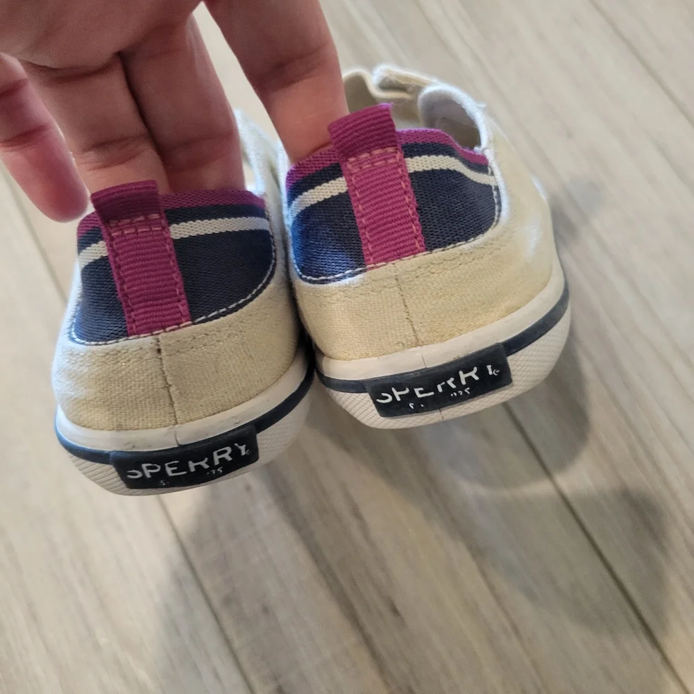 SPERRY TODDLER HY PORT JR SNEAKER IN CHAMPAGNE SIZE 12